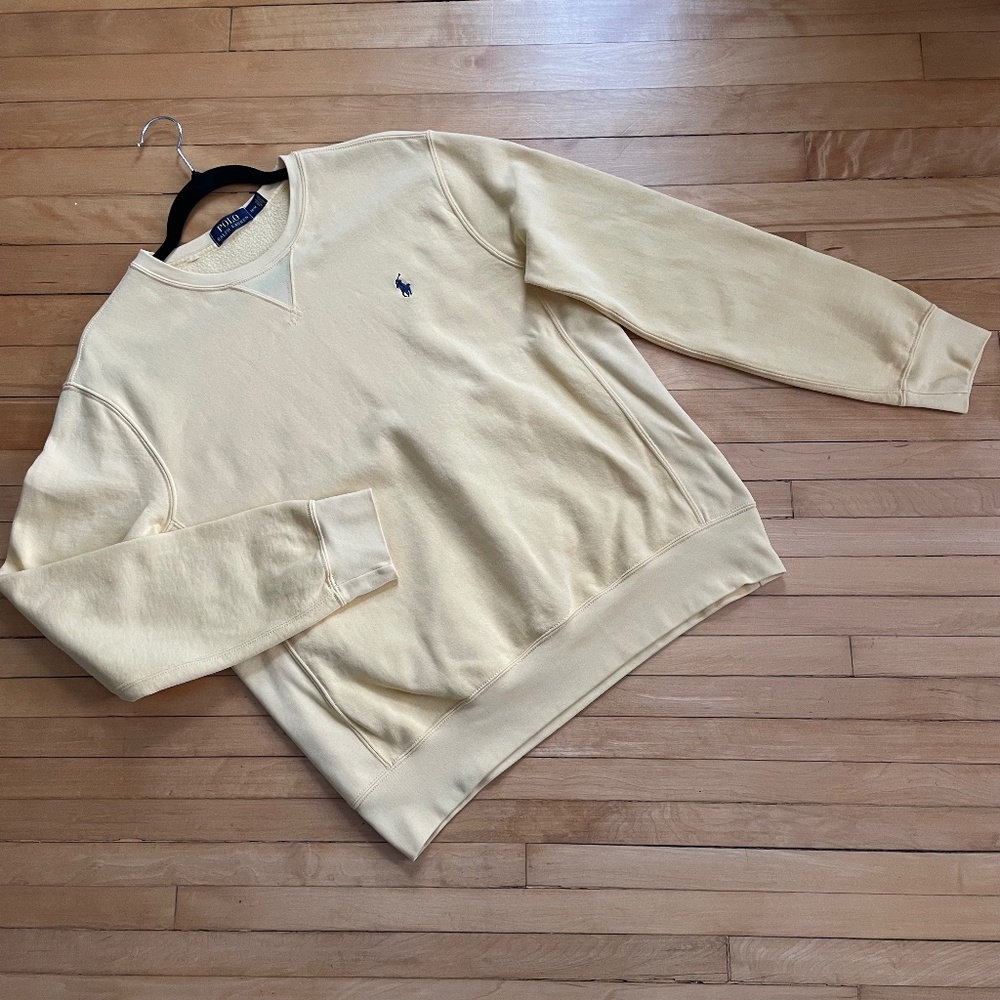 Polo by Ralph Lauren Pale Yellow Crewneck Sweatshirt with Navy Pony